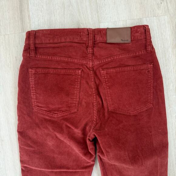 Madewell Cali Demi-Boot Jeans Corduroy Button Fly in Canterbury Red M0602 Sz 25 - Picture 5 of 8